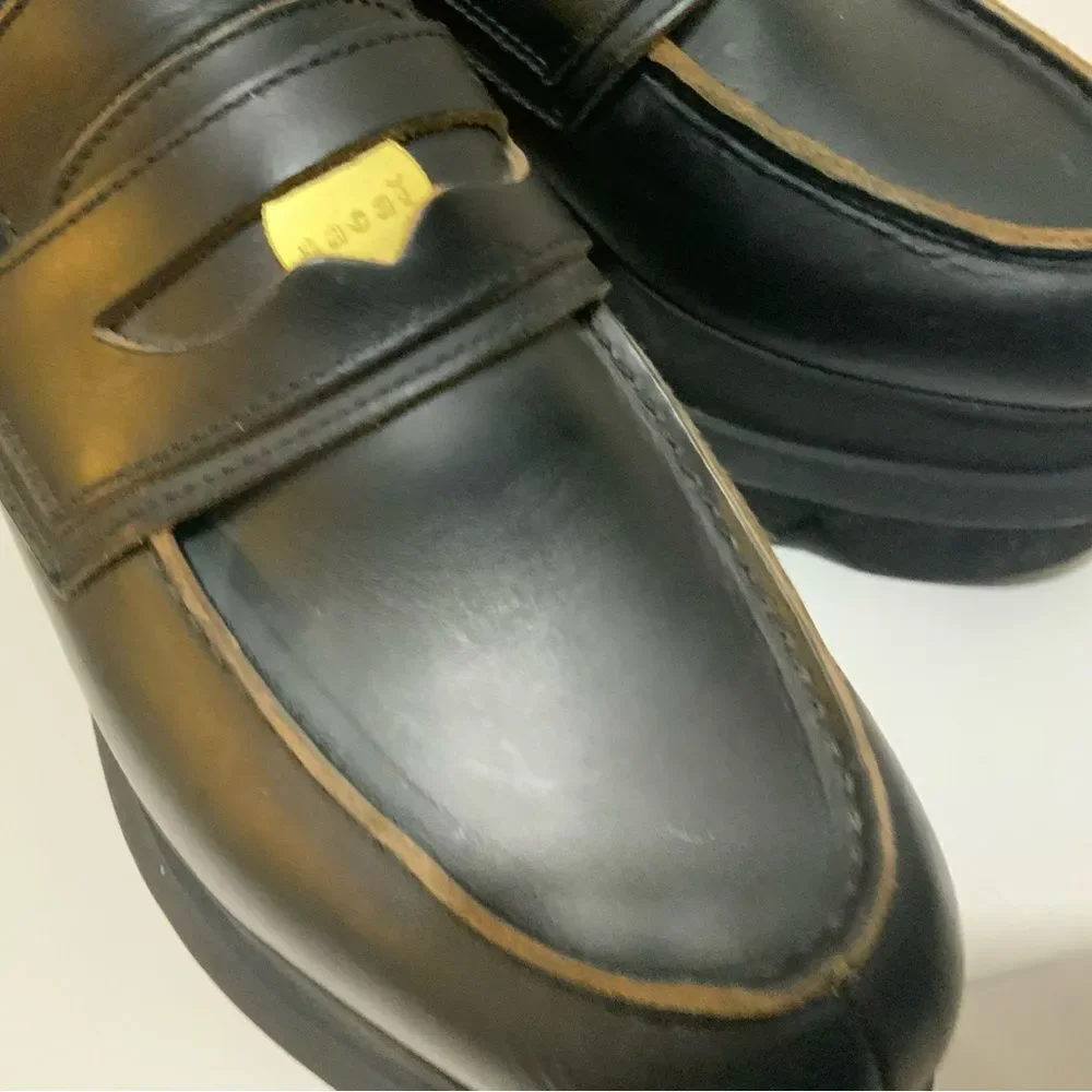 Sacai Black Platform Coin Loafers Size 40